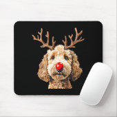 Cute Funny Reindeer Santa Goldendoodle Christmas T Mousepad (Mit Mouse)