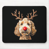 Cute Funny Reindeer Santa Goldendoodle Christmas T Mousepad (Vorne)