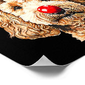 Cute Funny Reindeer Santa Goldendoodle Christmas T Poster (Ecke)