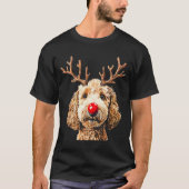 Cute Funny Reindeer Santa Goldendoodle Christmas T T-Shirt (Vorderseite)