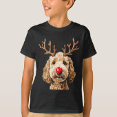 Cute Funny Reindeer Santa Goldendoodle Christmas T T-Shirt (Vorderseite)