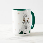 Cute Funny Reindeer Sheep 'Baaah Humbug' Pun Fun Tasse (VorderseiteRechts)