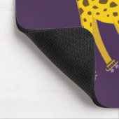 Cute Funny Roller Skating Cartoon Giraffe Purple Mousepad (Ecke)