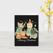Cute Funny Santa Cat Lovers Kitten Meowy Christmas Karte (Gelbe Blume)