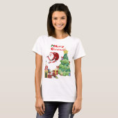 Cute & Funny Santa & Christmas Tree T-Shirt (Vorne ganz)