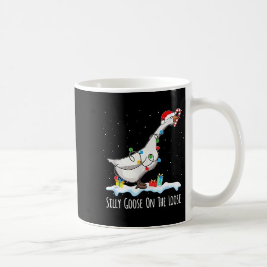 Cute Funny Santa Duck Silly Goose On The Loose Chr Kaffeetasse (Rechts)