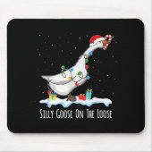 Cute Funny Santa Duck Silly Goose On The Loose Chr Mousepad (Vorne)