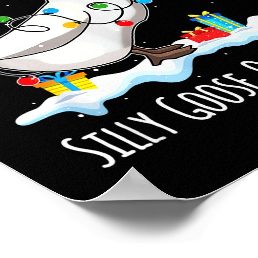 Cute Funny Santa Duck Silly Goose On The Loose Chr Poster (Ecke)