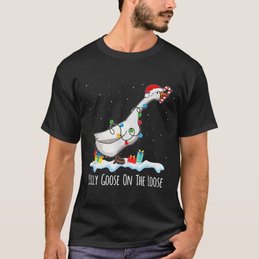 Cute Funny Santa Duck Silly Goose On The Loose Chr T-Shirt (Vorderseite)