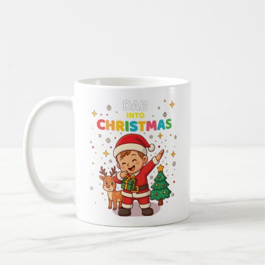 Cute Funny Santa Kid Dabbing Christmas Mug with Re Kaffeetasse (Links)