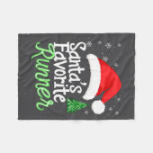 Cute Funny Santa's Favorite Runner Christmas Run H Fleecedecke (Vorderseite (Horizontal))