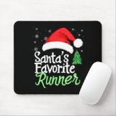 Cute Funny Santa's Favorite Runner Christmas Run H Mousepad (Mit Mouse)