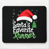 Cute Funny Santa's Favorite Runner Christmas Run H Mousepad (Vorne)