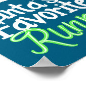 Cute Funny Santa's Favorite Runner Christmas Run H Poster (Ecke)