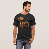 Cute Funny Skeleton Dachshund Wiener Dog Halloween T-Shirt (Vorne ganz)