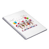 Cute Funny Skeletons Christmas & New Year Celebrat Notizblock (Rechte Seite)