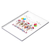 Cute Funny Skeletons Christmas & New Year Celebrat Notizblock (Linke Seite)