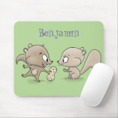 Cute funny squirrels cartoon illustration mousepad (Mit Mouse)