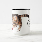Cute Funny Stay Outta the Christmas Tree Kitten Tasse (Zentrum)