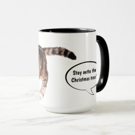 Cute Funny Stay Outta the Christmas Tree Kitten Tasse