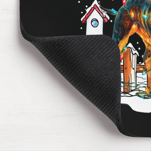 Cute Funny Tbull Christmas Lights Santa Hat Holida Mousepad (Ecke)