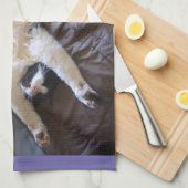 Cute Funny Tuxedo Cat Mexican Wave cats Geschirrtuch (Viertel Falte)