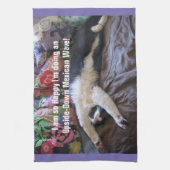 Cute Funny Tuxedo Cat Mexican Wave cats Geschirrtuch (Vertikal)