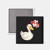 Cute Funny Valentine Silly Gooses Duck Love Matchi Magnet (Vorderseite/Rückseite)