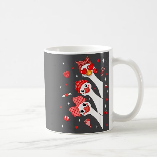 Cute Funny Valentine Silly Gooses Heart Love Match Kaffeetasse (Rechts)