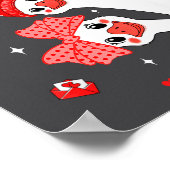 Cute Funny Valentine Silly Gooses Heart Love Match Poster (Ecke)