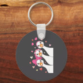 Cute Funny Valentine Silly Gooses Heart Love Match Schlüsselanhänger (Vorderseite)