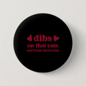 Cute Funny Valentine's Day Software Developer Wome Button (Vorderseite)
