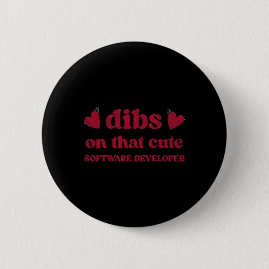 Cute Funny Valentine's Day Software Developer Wome Button (Vorderseite)