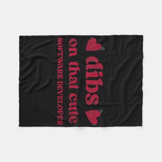 Cute Funny Valentine's Day Software Developer Wome Fleecedecke (Vorderseite (Horizontal))