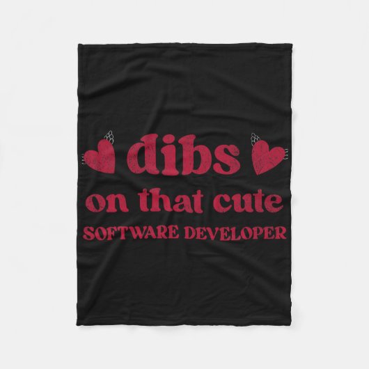 Cute Funny Valentine's Day Software Developer Wome Fleecedecke (Vorderseite)
