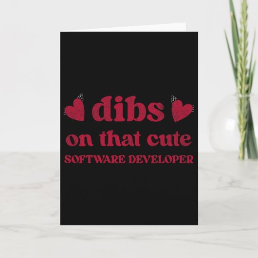 Cute Funny Valentine's Day Software Developer Wome Karte (Vorderseite)