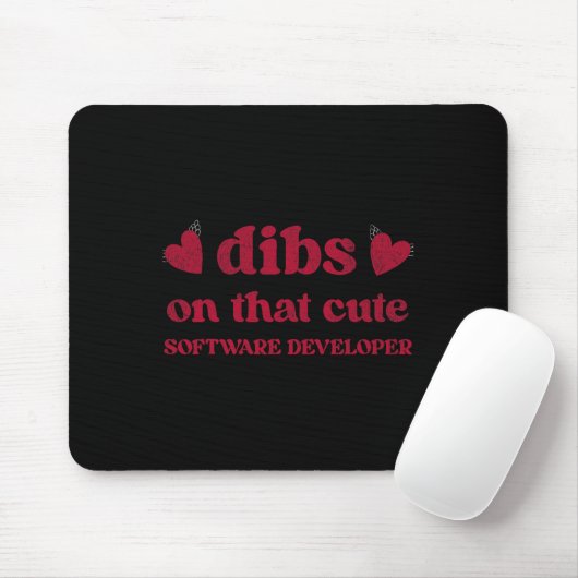 Cute Funny Valentine's Day Software Developer Wome Mousepad (Mit Mouse)