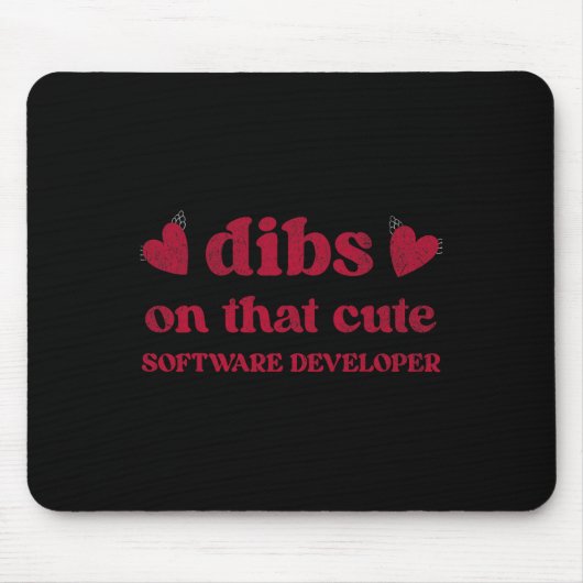 Cute Funny Valentine's Day Software Developer Wome Mousepad (Vorne)
