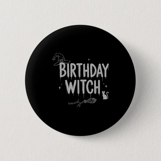 Cute Funny Witch Witchy Birthday Witches Happy Wom Button (Vorderseite)