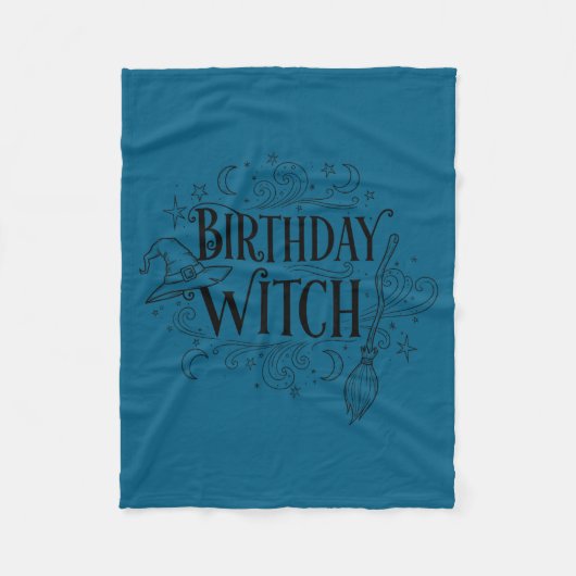 Cute Funny Witch Witchy Birthday Witches Happy Wom Fleecedecke (Vorderseite)