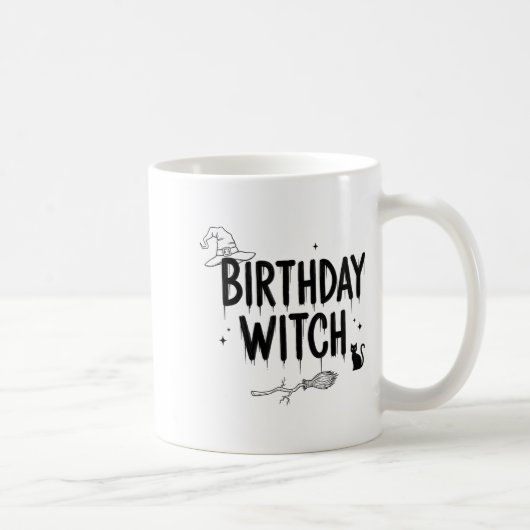 Cute Funny Witch Witchy Birthday Witches Happy Wom Kaffeetasse (Rechts)