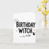 Cute Funny Witch Witchy Birthday Witches Happy Wom Karte (Gelbe Blume)