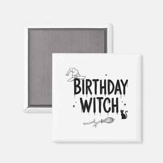 Cute Funny Witch Witchy Birthday Witches Happy Wom Magnet (Vorderseite/Rückseite)