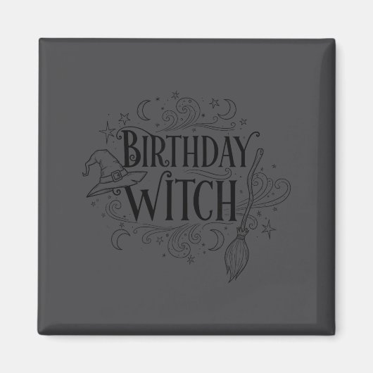 Cute Funny Witch Witchy Birthday Witches Happy Wom Magnet (Vorne)