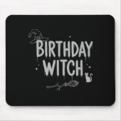 Cute Funny Witch Witchy Birthday Witches Happy Wom Mousepad (Vorne)