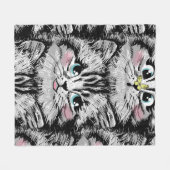 Cute furry kitten face seamless pattern. Illustrat Fleecedecke (Vorderseite (Horizontal))