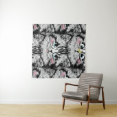 Cute furry kitten face seamless pattern. Illustrat Wandteppich (Beispiel (Horizontal))