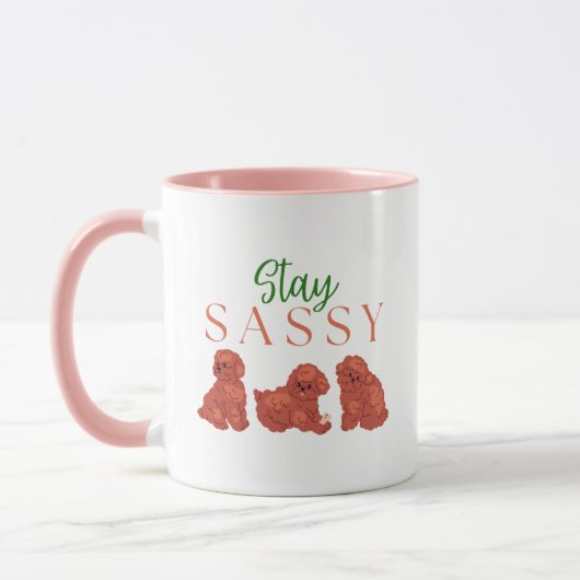 Cute furry puppy mug, Stay Sassy Tasse (Links)
