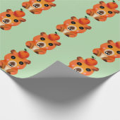 Cute Fuzzy Capybara with Orange | Kawaii Animal Ar Geschenkpapier (Ecke)
