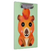 Cute Fuzzy Capybara with Orange | Kawaii Animal Ar Klemmbrett (Rechts)